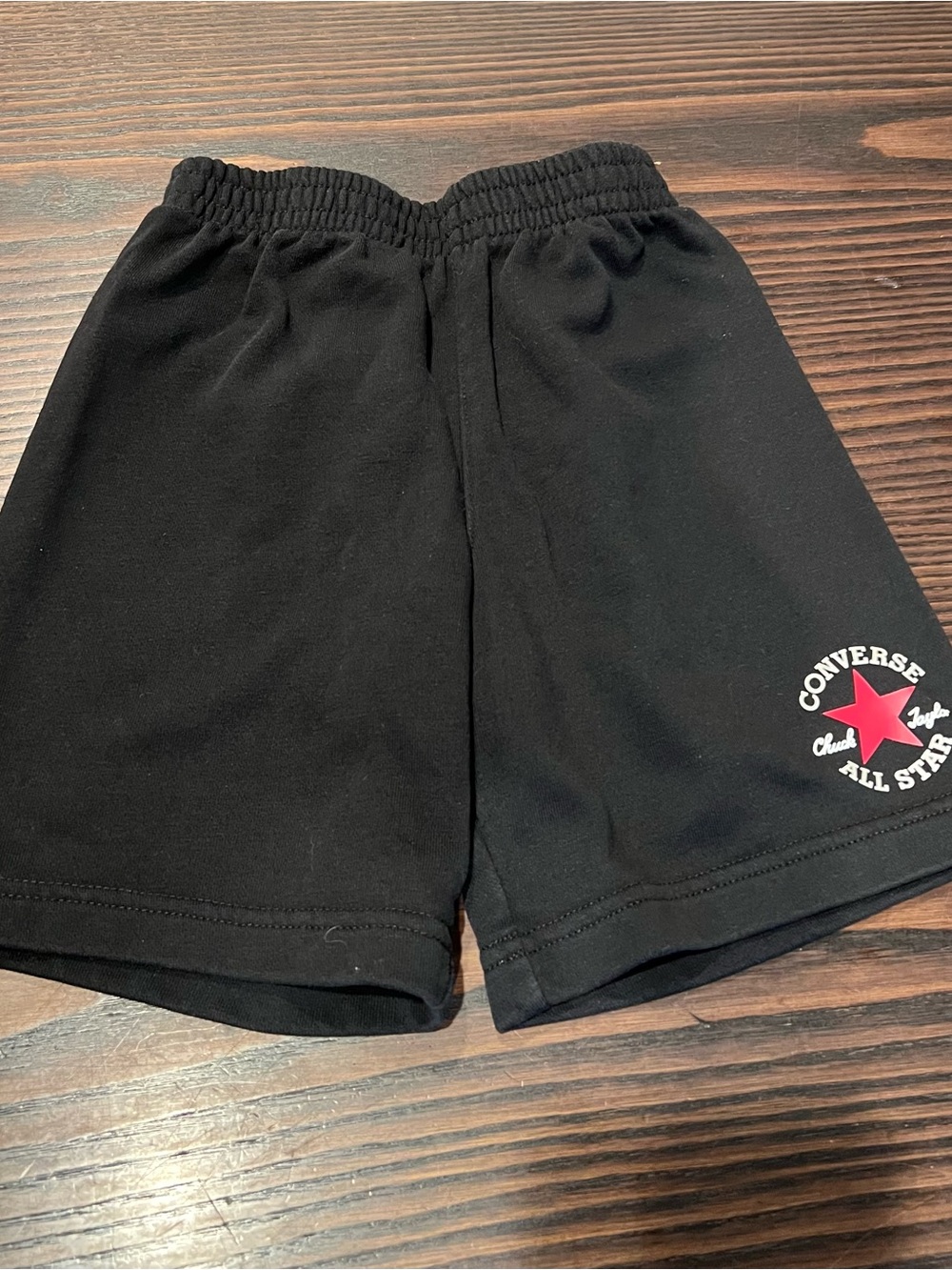 Converse Black Shorts with Red Star Logo